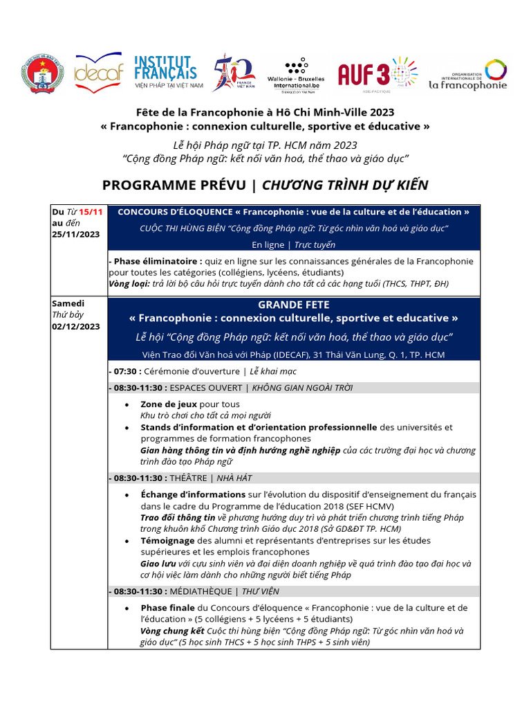 FF-HCM-2023 Programme v4 | PDF