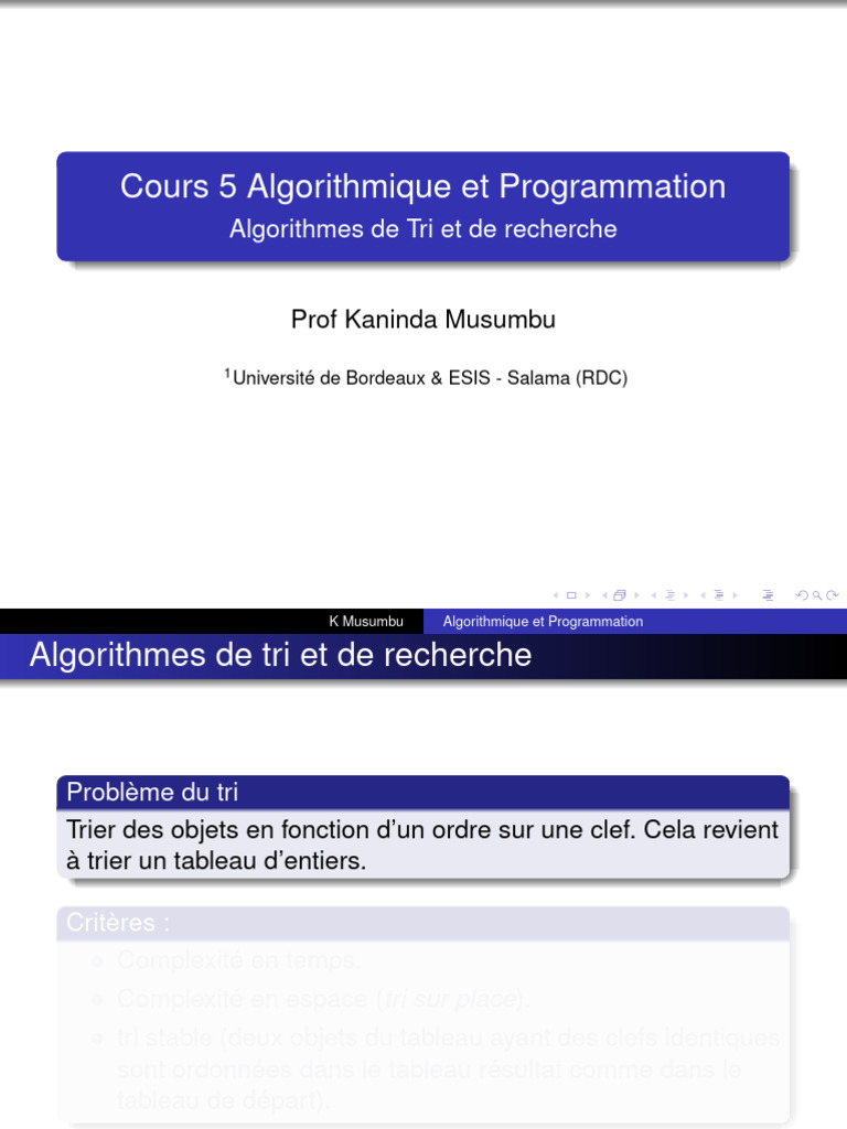 Tri Stable en Algorithmique | PDF | Programmation informatique ...