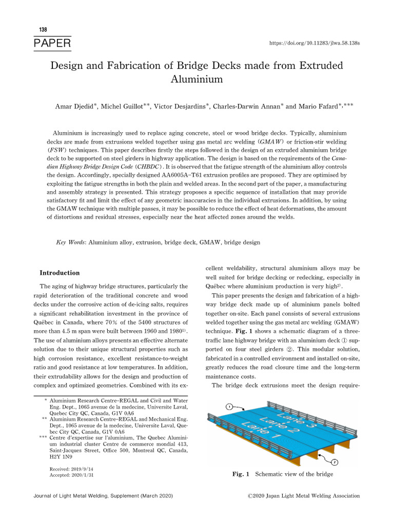 Aluminium Bridge Deck Design and Fabrication | PDF | Welding | Construction