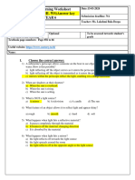 Y6 HLWS Science - REVISION WS Answer Key 13.3.24