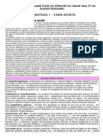 Éléments Du Programme Pour Grand Oral Et Dossier Personnel