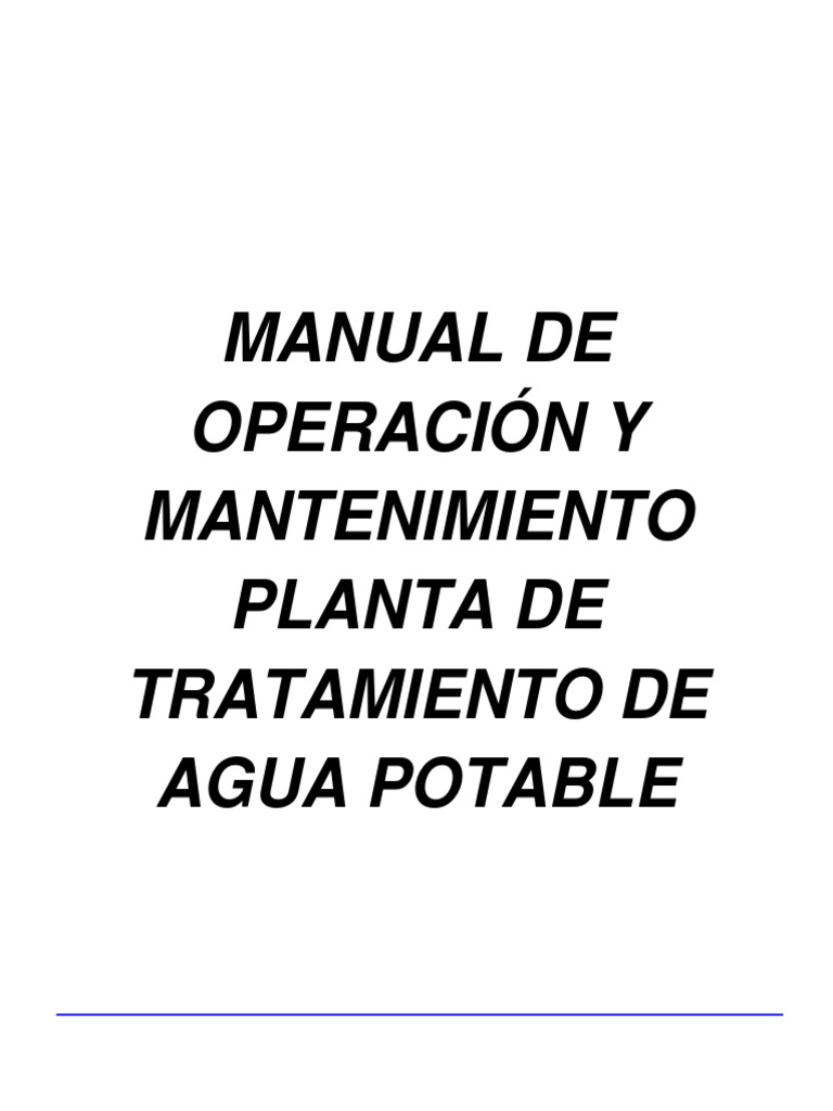 Manual de planta de tratamiento de agua | PDF | Agua potable | Agua