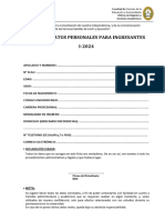 Ficha de Datos Personales para Ingresantes I-2024