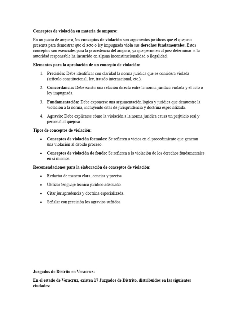 Conceptos de Violación en Amparo | PDF | Violación | Caso de ley