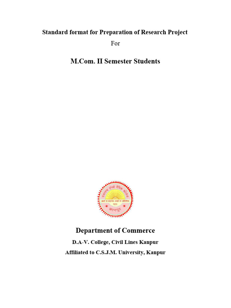 Standard Format For Preparation of Research Project | PDF | Sintering ...