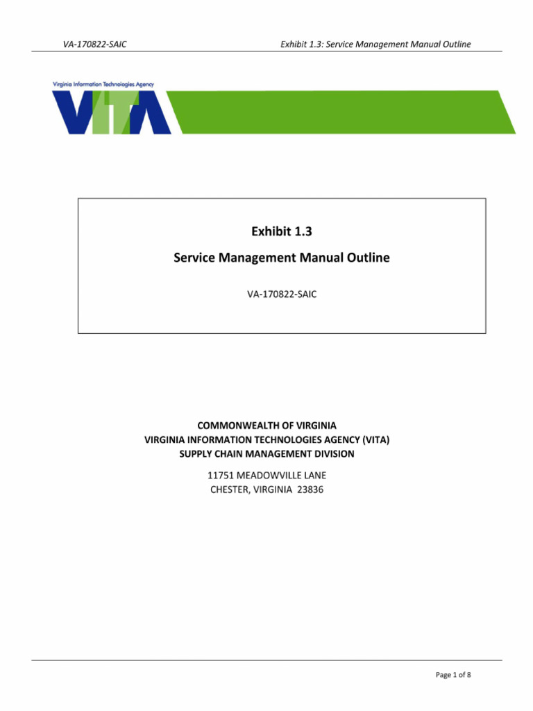 Va-170822-Saic - 01.3 Exh (SMM Outline) Final | PDF | Product Lifecycle ...