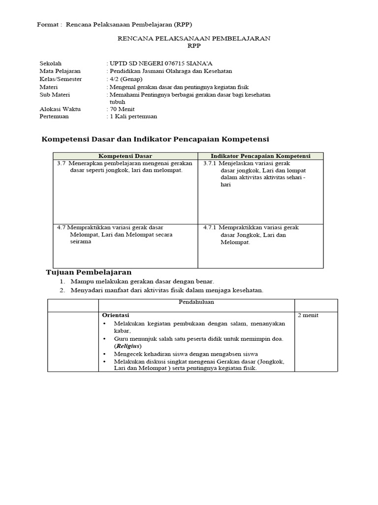 RPP Contoh | PDF