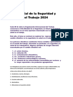 Día Mundial de La Seguridad y Salud en El Trabajo 2024 Tema