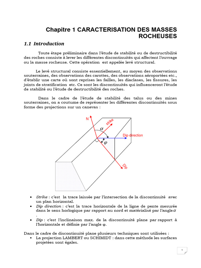 Caractérisation des masses rocheuses | PDF | Tunnel | Prospection sismique
