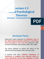 Lecture # 2 Social Psychological Theories: (Personal - Professional Development)