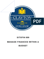 Sitxfin 009 Manage Finances Within A Budget