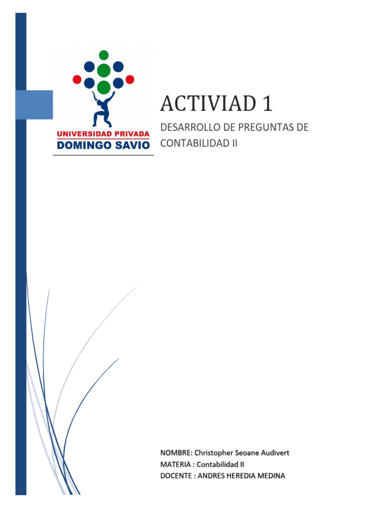 Actividad 1 Conta 2 Pdf Contabilidad Dinero