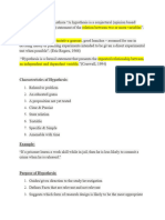 Hypothesis Meaning and Testing