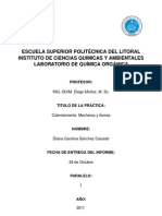 Informe de Laboratorio de Química Orgánica: Estudio Del Mechero y Análisis de La Llama ESPOL