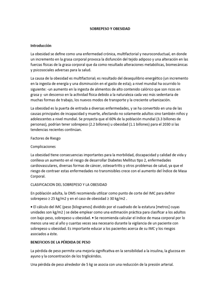 Obesidad: Causas y Tratamientos | PDF | Obesidad | Pérdida de peso