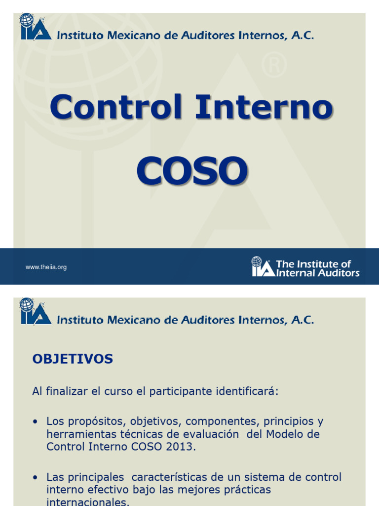 Control Interno COSO 2013: Guía Completa | PDF | Riesgo | Software