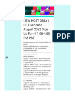 New Host Only - Us Livehouse August 2022 Sign Up Form! 1-00!4!00 PM PST