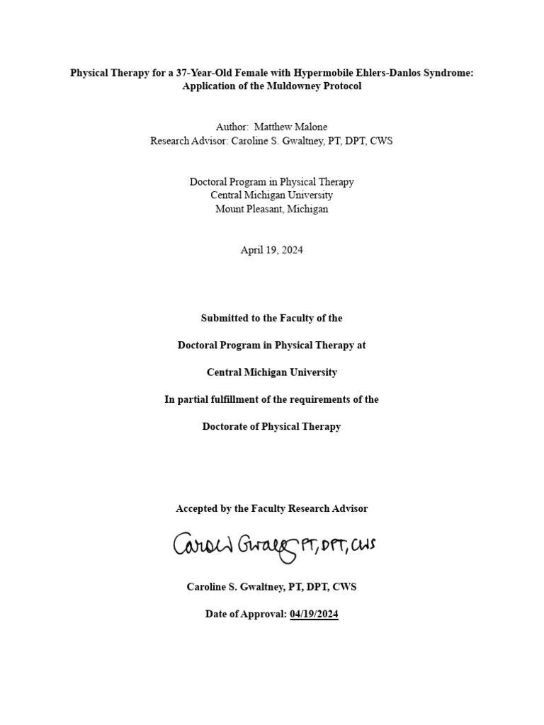 hEDS Physical Therapy: Muldowney Protocol | PDF | Physical Therapy | Pain