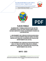 Plan de Trabajo Ficha y Exp. Tecnico Primera Etapa