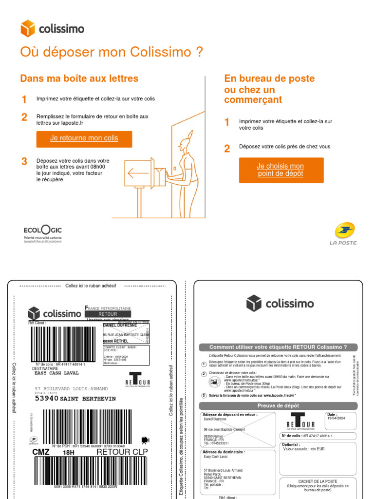Guide de retour Colissimo simplifié | PDF | Communication écrite ...