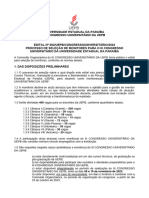 Congresso Universitario Da UEPB Selecao de Monitores Edital