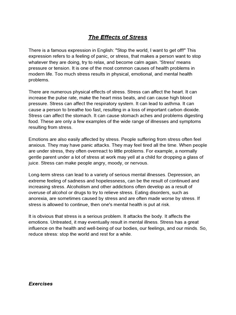 Understanding the Effects of Stress | PDF | Lifestyle