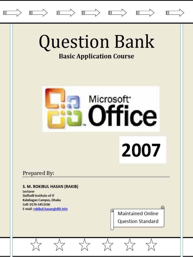 Microsoft Office Question Bank | PDF | Bit | Window (Computing)