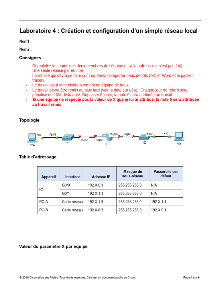 Configuration d'un réseau local simple | PDF | Adresse IP | Commutateur ...