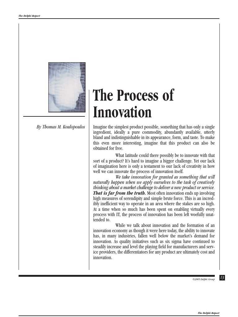 The Process of Innovation: by Thomas M. Koulopoulos | PDF | Innovation ...