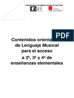 Modelos de Examen Lenguaje Musical de Acceso A 2º, 3º y 4º de EE - Ee. para El Curso 2024-2025