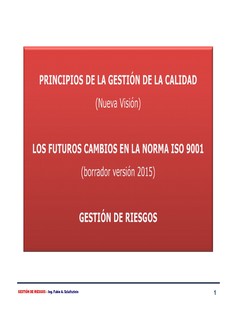 USAL - ISO 9001 - 2015 - Riesgos | PDF | Riesgo | Gestión de riesgos