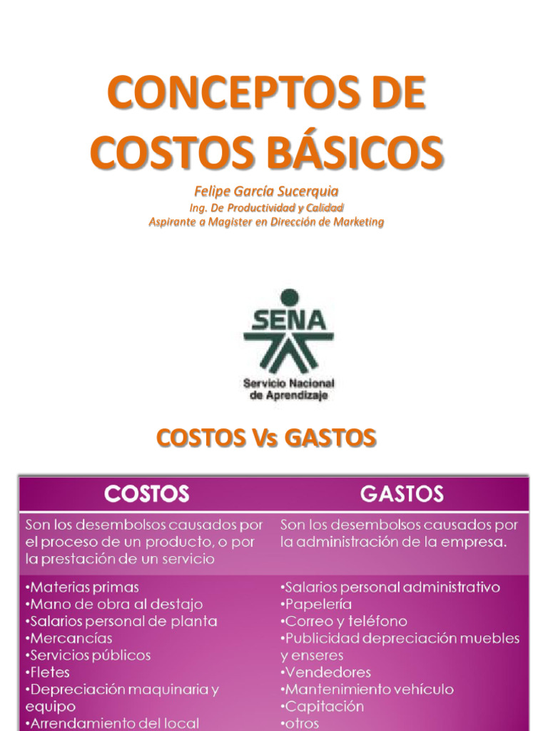 Clasificación de Costos y Gastos Empresariales | PDF | Salario | Business