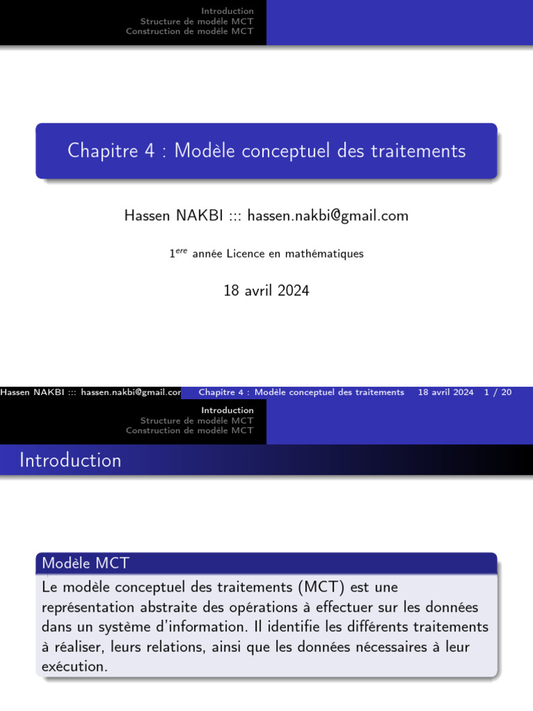 Modèle Conceptuel des Traitements MCT | PDF | Informatique