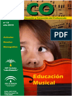 Educación Musical. Revista Digital de Educación y Formación Del Profesorado. #12 Año Artículos. Reseñas. Monográfico