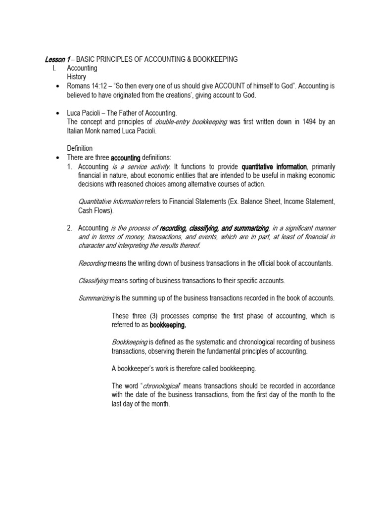 CCD - Bookeeping Module, Lesson 1 & 2 | PDF | Business | Receipt