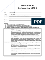 Lesson Plan For Implementing NETS - S: Template With Guiding Questions