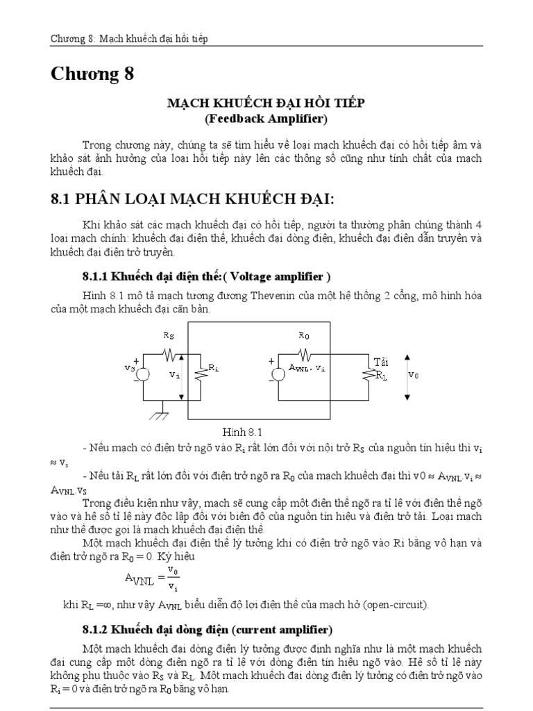 3. Ảnh Hưởng Của Hồi Tiếp Đến Thông Số Mạch