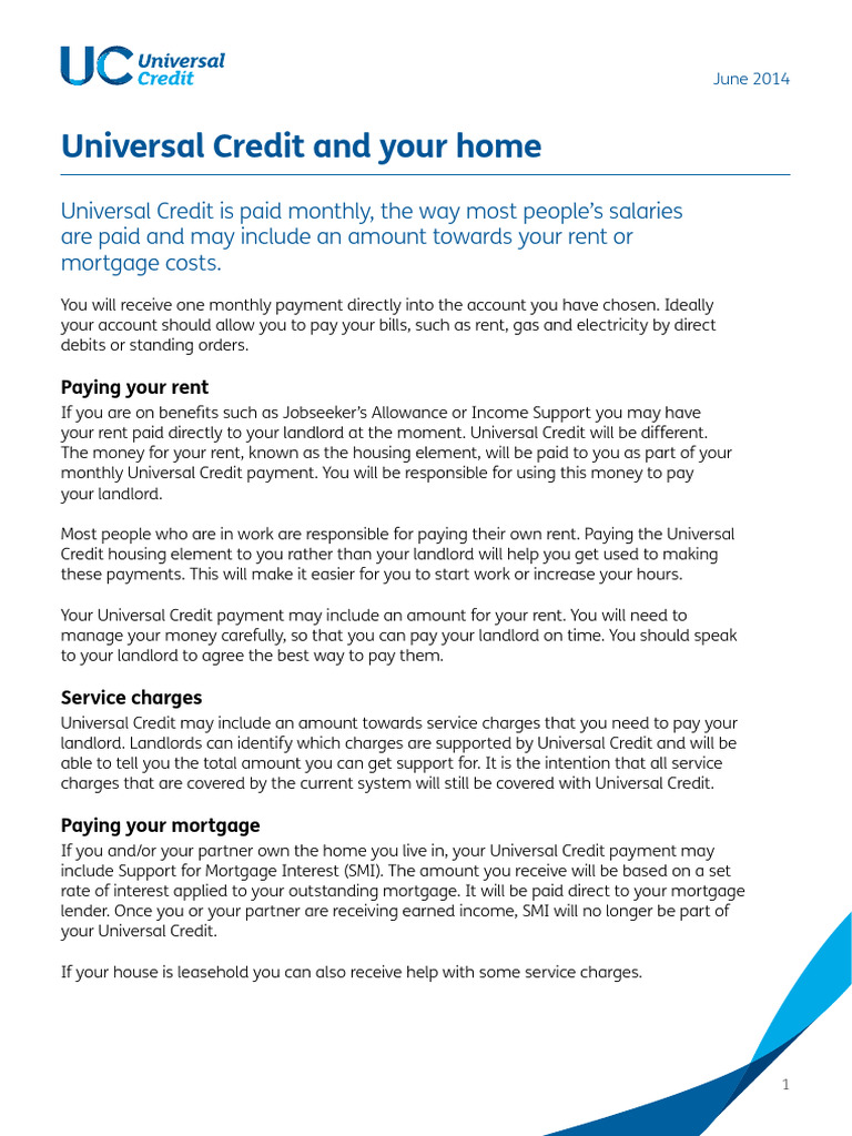 Universal Credit: Housing Payments Guide | PDF | Mortgages | Renting