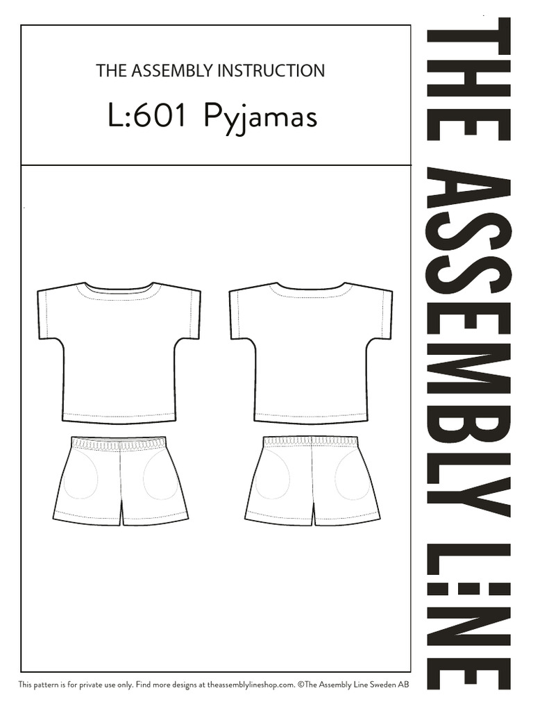Pyjamas Assembly Instruction | PDF | Seam (Sewing) | Sewing