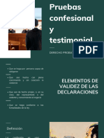 Derecho Probatorio Confesional y Testimonial