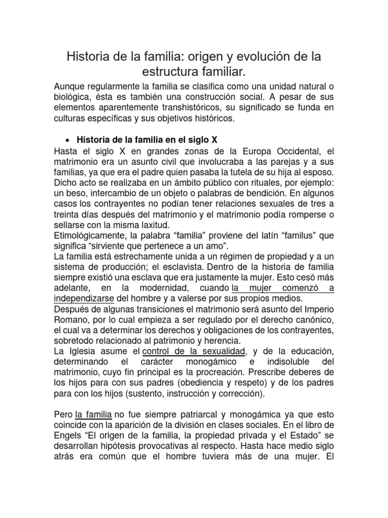 Origen y evolución de la familia | PDF | Familia | Matrimonio