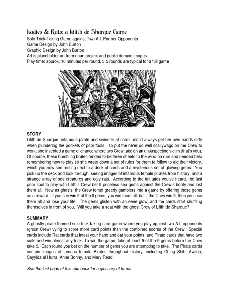Ladies and Rats Rules v2.2 | PDF | Sports | Consumer Goods