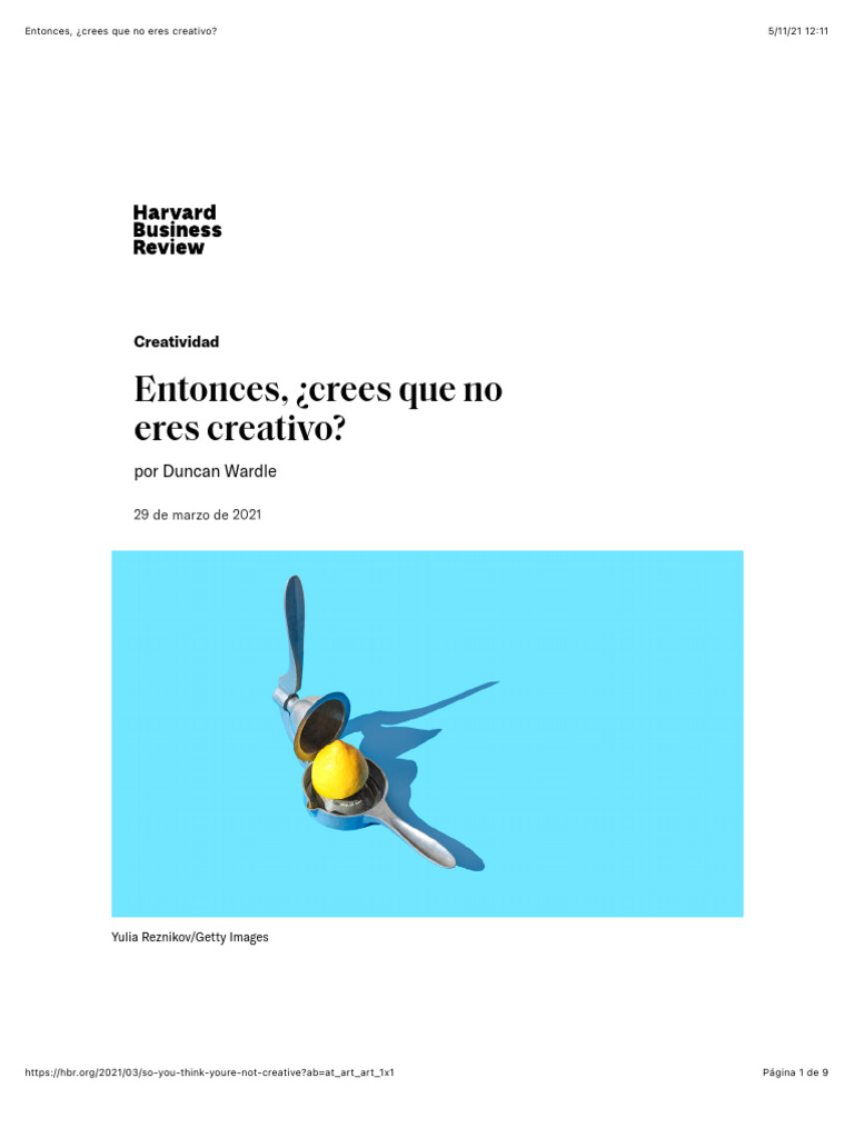 Entonces Crees Que No Eres Creativo | PDF | Creatividad | Inteligencia ...