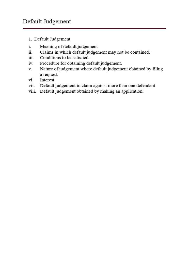 Default Judgement | PDF | Default Judgment | Judgment (Law)