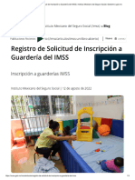 Registro de Solicitud de Inscripción A Guardería Del IMSS - Instituto Mexicano Del Seguro Social - Gobierno - Gob - MX