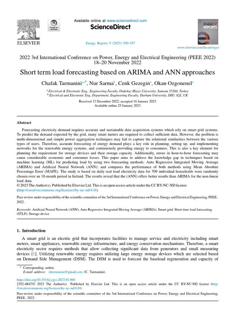 Load Forecasting with ARIMA and ANN | PDF | Machine Learning ...