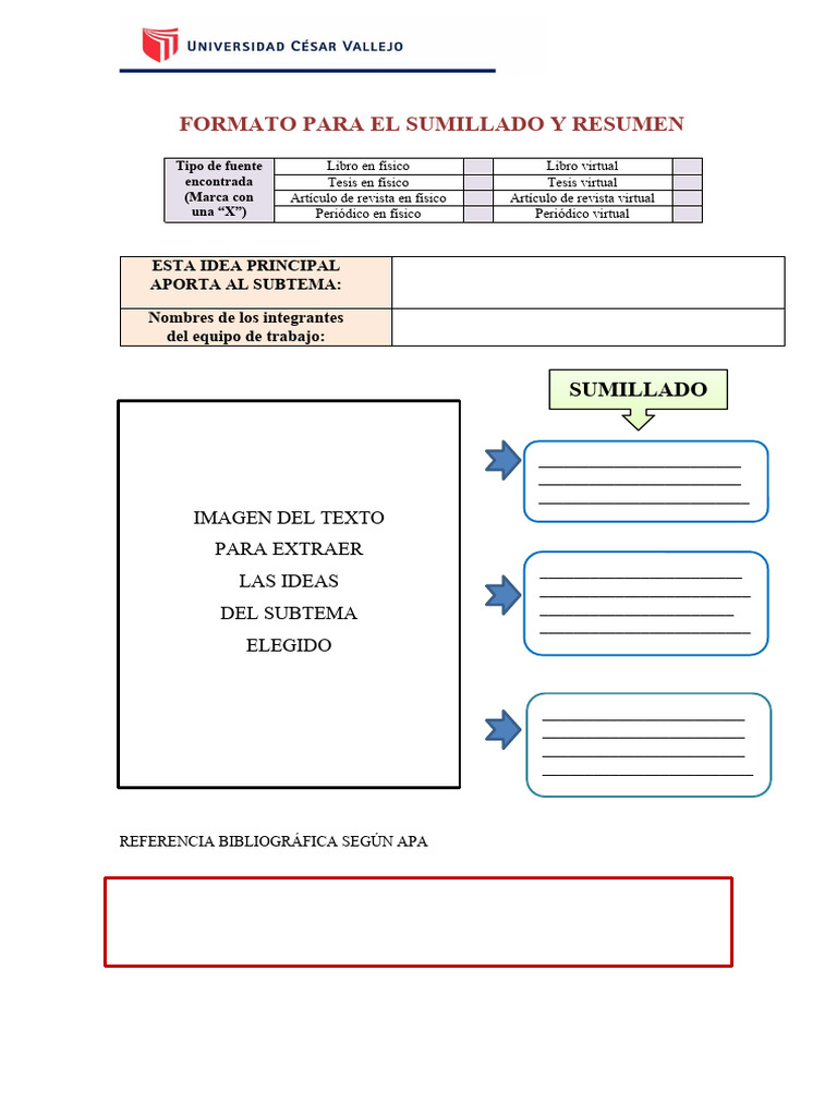 S03 Formato para Sumillado y Resumen | PDF