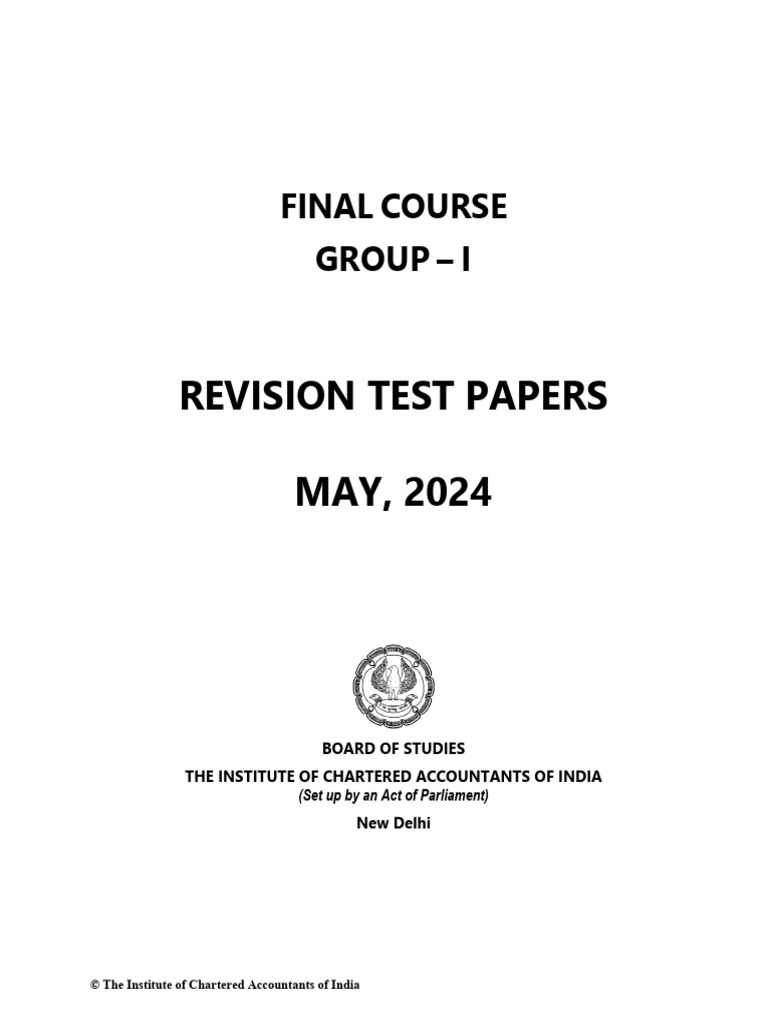 ICAI May 2024 Revision Test Papers | PDF | Expense | Depreciation