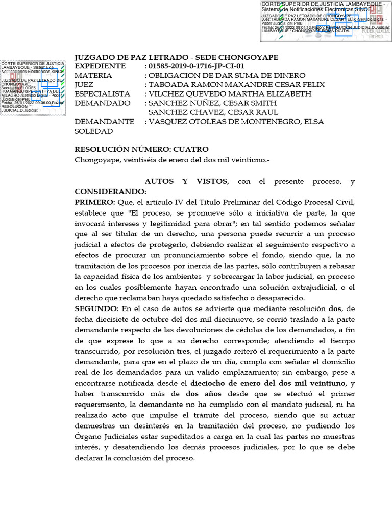 Conclusión de Proceso por Inacción | PDF | Gobierno | Ley Pública