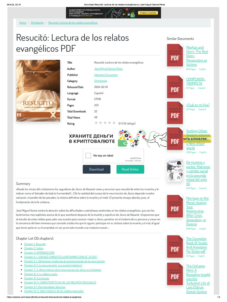 Resucitó: Relatos evangélicos de fe | PDF | La resurrección de Jesús ...
